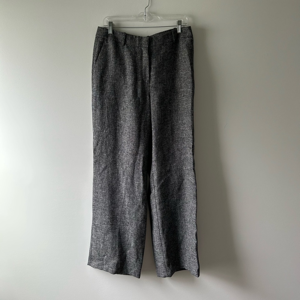 Lafayette 148 New York grey textured Gates straight leg pants